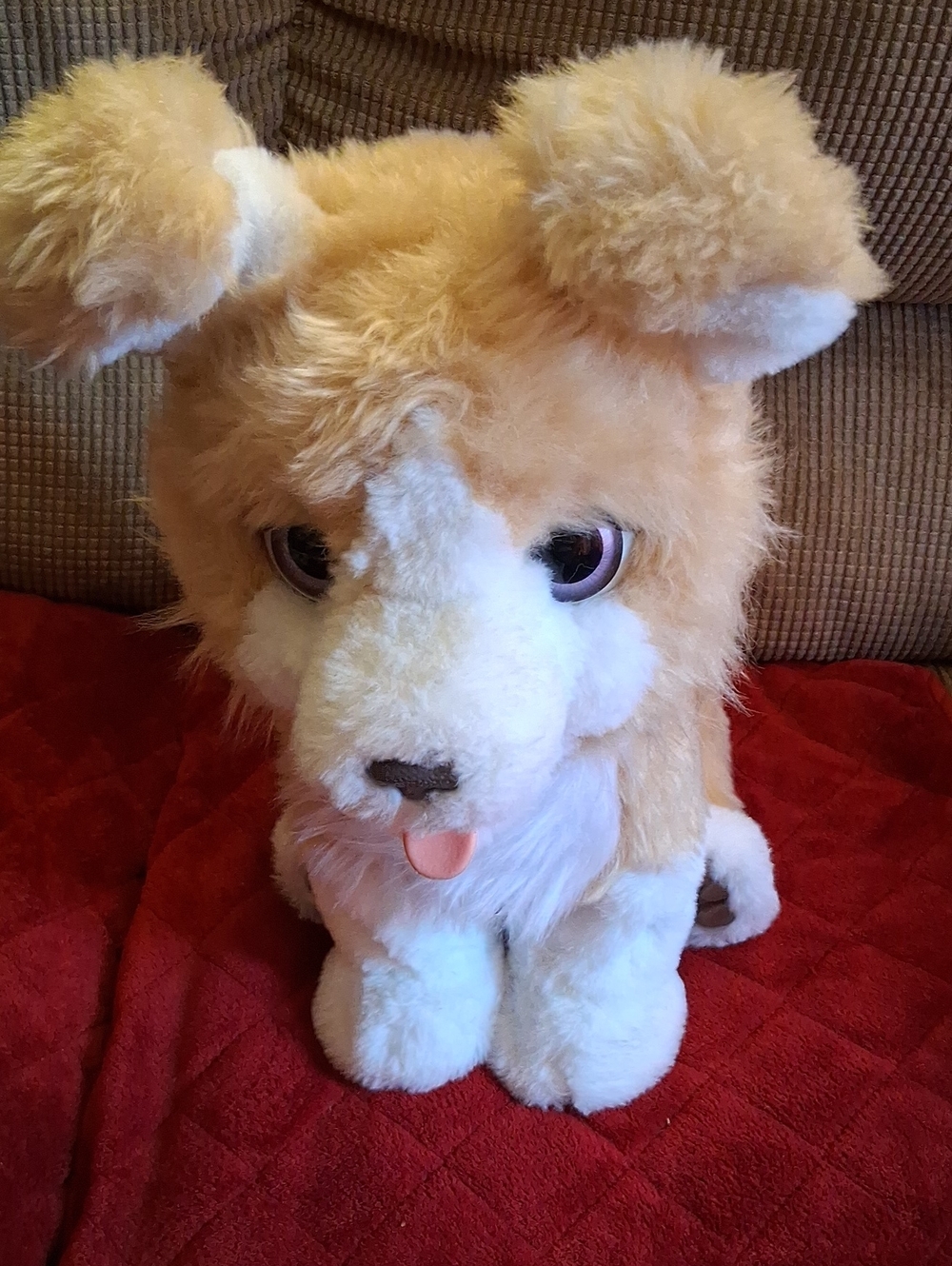 Plush Puppy Stuffed Animal - Tan and White Floppy Dog